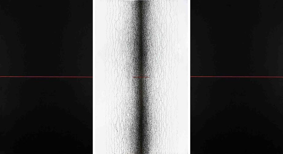 Golnaz Fathi, Untitled, 2006, acrylic and pen on canvas, 39.4 x 70.9 inches