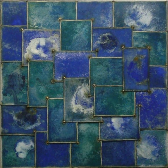 Rhap in Blue, 2007 Pure pigment on steel, 36 x 36&quot;