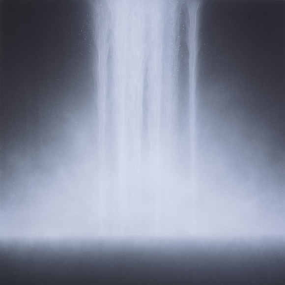 Waterfall, 2011, natural and acrylic pigments on Japanese mulberry paper, 63.8 x 63.8 inches/162 x 162 cm