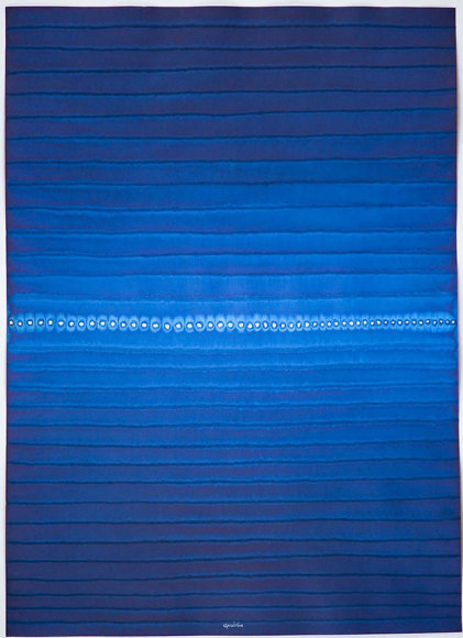 Sohan Qadri,  Ananda XI , 2008, Ink and dye on paper, 55 x 39&quot;