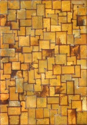 Nathan Slate Joseph, Sun See Moon, 2007, pure pigment on galvanized steel, 84 x 60 inches