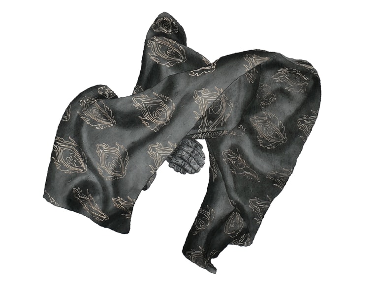 Nadiah Bamadhaj, The Flaming Womb, 2024, charcoal on paper collage, 103 x 98 cm (40.6 x 38.6 inches)