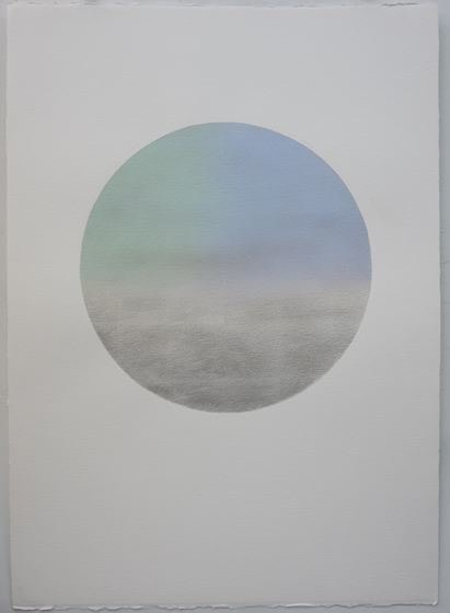 Miya Ando, Gekkou (Moonlight) November 1, 2018, silver leaf and pigment on Arches paper, 104.1 x 73.7 cm (41 x 29 inches)