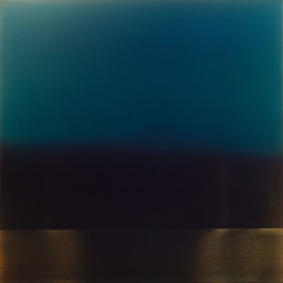 Miya Ando, Yūgen blue bronze, 2016, pigment, urethane and resin on aluminum, 91.4 x 91.4 cm (36 x 36 inches)