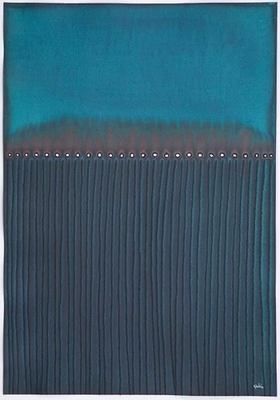 Sohan Qadri Amulya III, 2008  Ink and dye on paper  39 x 27&quot;