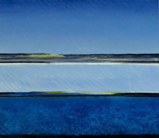 Apparently Meeting, Oil on canvas, 70 x 80"