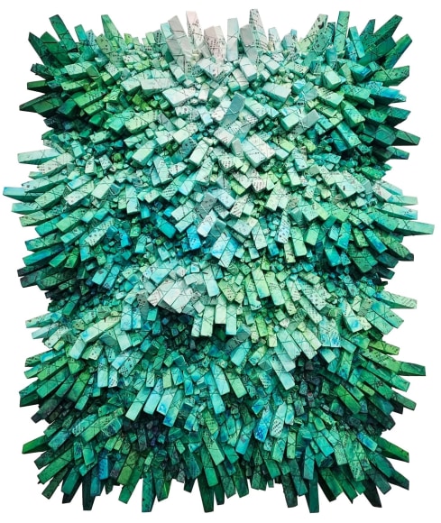 Chun Kwang Young, Aggregation 24 - FE019, 2024, mixed media with Korean mulberry paper, 117 x 93 cm (46.1 x 36.6 inches)