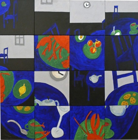 Susan Weil, The Queen&#039;s Tea Party, 2011, acrylic on canvas, 48.5 x 48 inches