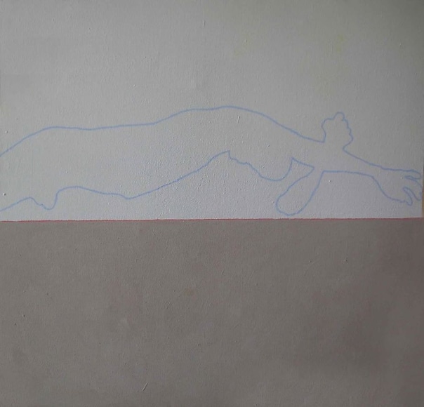 Ayman El Semary, The Relaxation, 2008,  Acrylic, prayton, acrylic oxides on canvas, 59 x 59"