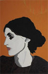 Lee Waisler, Virginia Woolf, 2007, Acrylic and wood on canvas, 72 x 48"