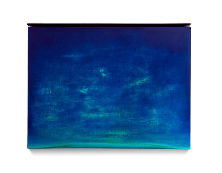 Po Lani, 2022, acrylic on fabric on wood, 31 x 40 inches/78.7 x 101.6 cm