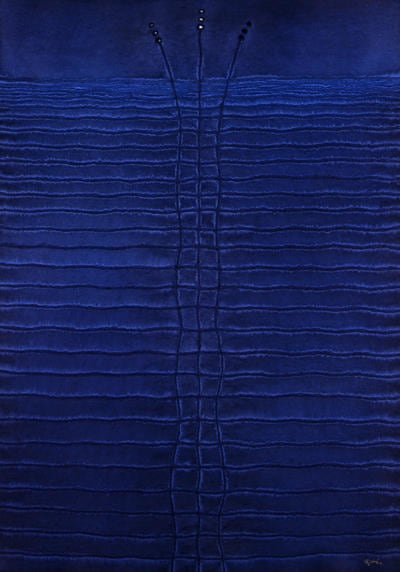 Sohan Qadri, Anshuma, 2004, Ink & dye on paper, 55 x 39"