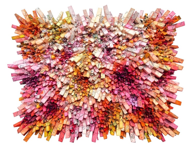 Chun Kwang Young, Aggregation 24 &ndash; MA081, 2024, mixed media with Korean mulberry paper, 80 x 109 cm (31.5 x 43 inches)