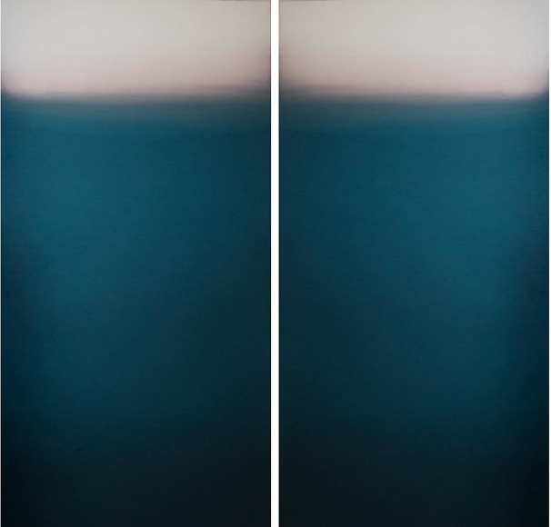Meditation Dark Blue, 2013, hand dyed anodized aluminum, 48 x 48 inches