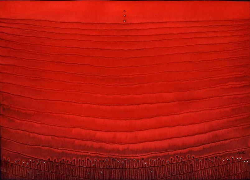 Sohan Qadri,  Prana , 2004, Ink &amp;amp; dye on paper, 64 x 48&quot;