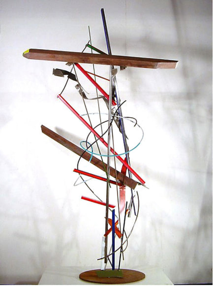 Fr&eacute; Ilgen,  Love Like Man , 2007, industrial paint on stainless steel, wood, 82.75 x 52 x 31&quot;