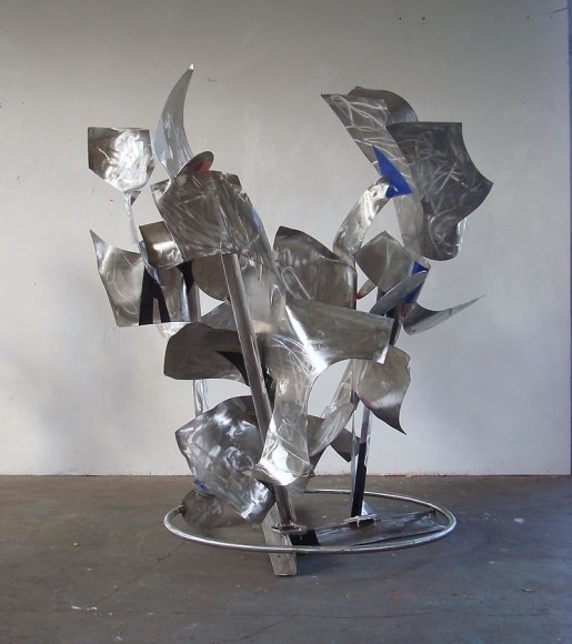 Nothing Changes, Everything Changes, 2011, stainless steel, industrial paint, 82 1/4"H x 68 1/2"L x 55 1/2'W