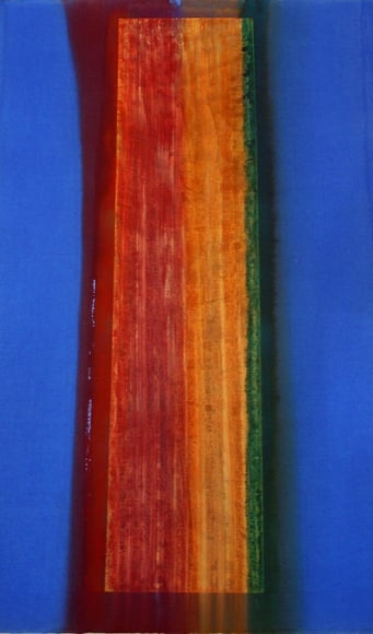  Azzurro Rivoli, 2001, Mixed media on Arches paper, 40.5 x 26&quot;