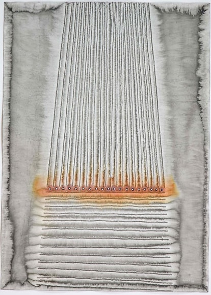 Stambha II, 2008, Ink and dye on paper, 55 x 39&quot;