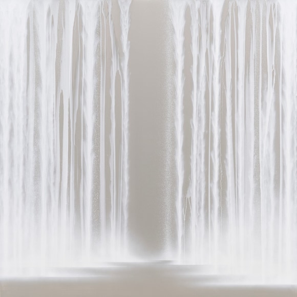 Hiroshi Senju, Waterfall, 2023, platinum and natural pigment on Japanese mulberry paper mounted on board, 162 x 162 cm (63.8 x 63.8 inches)
