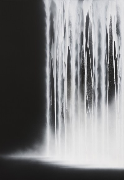 Hiroshi Senju, Waterfall, 2024, pigments on Japanese mulberry paper mounted on board, 162 x 112 cm (63.8 x 44.1 inches)