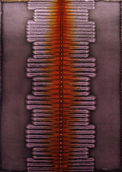 Sohan Qadri, Pari Krama, 2004, Ink & dye on paper, 55 x 39"