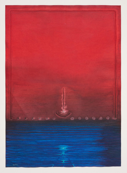 Sohan Qadri, Vidya IV, 2009, ink and dye on paper, 139.7 x 99.1 cm (55 x 39 inches)