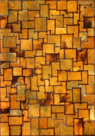 Nathan Slate Joseph, Sun Sea Moon, 2007, Pure pigment on galvanized steel, 84 x 60 x 2"