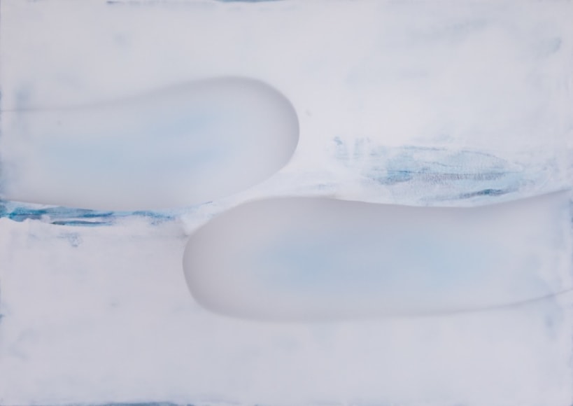 Udo Nöger, I Suppose the Ocean is Blue 2, 2023, mixed media on canvas, 101.6 x 142 cm (40 x 56 x 12 inches)