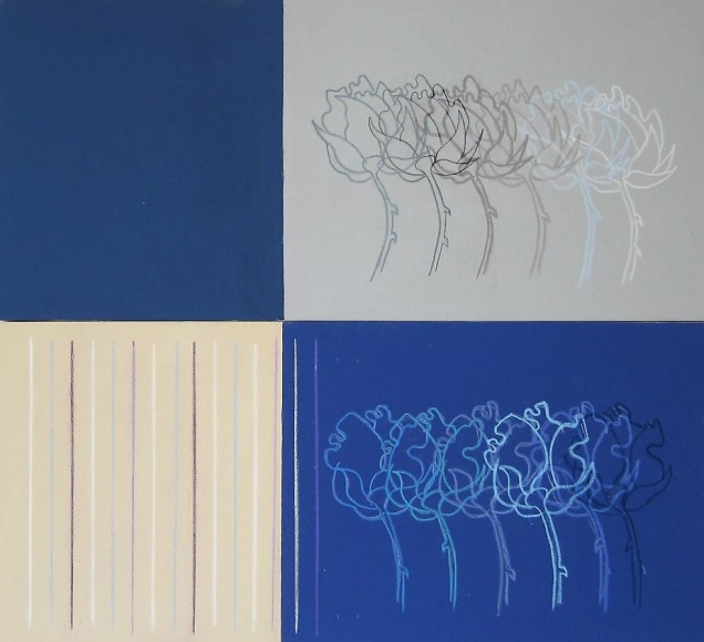 Denise Green, Lascaux, 2009, colored acrylic ground, oil paint on canvas, 101.6 x 111.8 cm (40 x 44 inches)