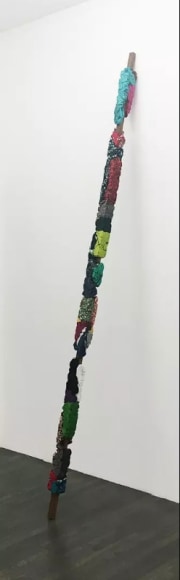 Manish Nai, untitled, 2018, used cloth and wood