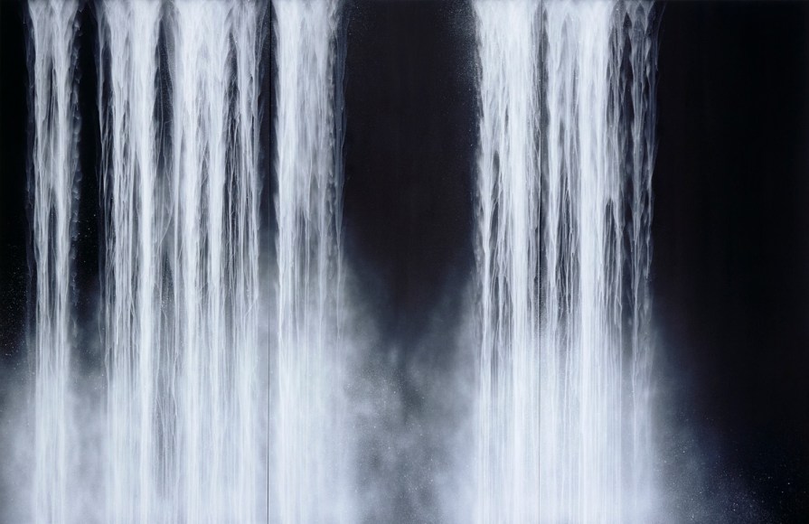 Hiroshi Senju, Iguacu, 2008, fluorescent pigment on mulberry paper mounted on board, 274 x 426 cm (108 x 167.75 inches)