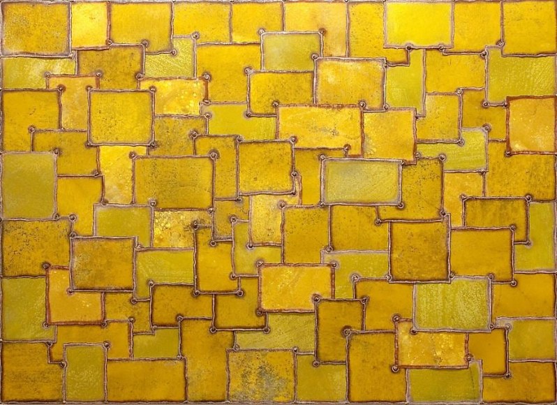 Yoga Man, 2007, pigment on galvanized steel, 66 x 48&quot;