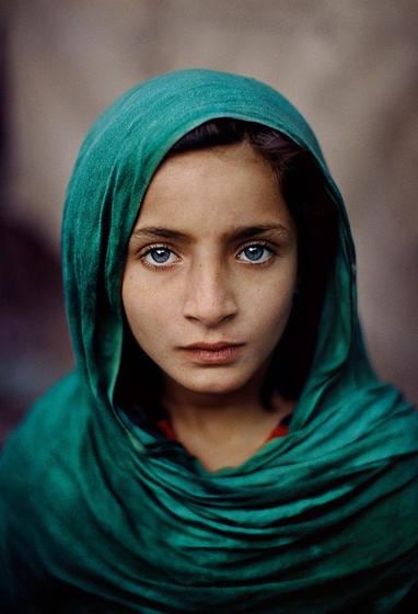 , Steve McCurry, Girl with green shawl, Peshawar, Pakistan, 2002, Ultrachrome print, 24 x 20 inches/61 x 51 cm