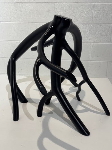 Steve Tobin, Black Steelroot, 2024, forged and welded steel, multicoat acrylic paint, 61 x 73.7 x 73.7 cm (24 x 29 x 29 inches)