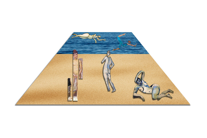 Jones Beach, 2014, digital image on canvas and sintra board, 30 x 72 x 2.5 inches