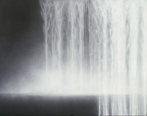 Hiroshi Senju, Waterfall, 2009, Pure natural pigment on mulberry paper, 35.8 x 45.9 inches