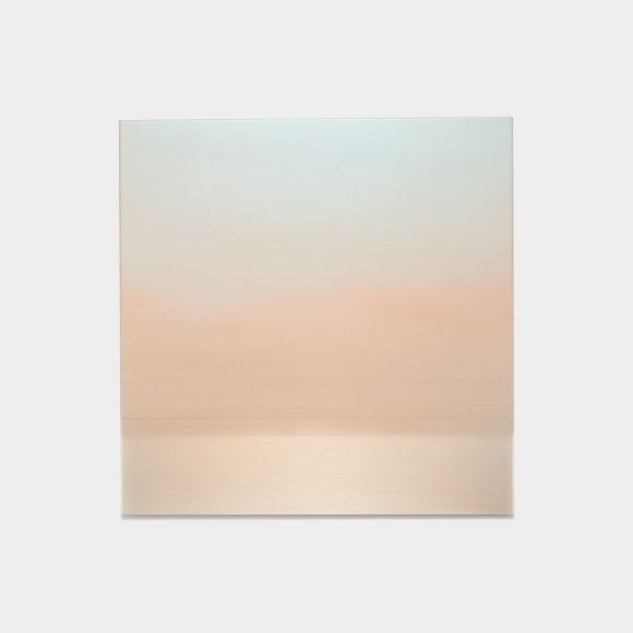 Miya Ando, Hamon (Cloudlike Pattern on the Edge of a Sword) February 5 2024, 2024, dye, pigment, resin and urethane on aluminum, 101.6 x 101.6 cm (40 x 40 inches)