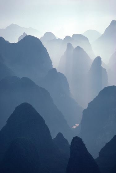 , Aerial of Guilin, China, 1980, dye transfer print, 24 x 20 inches/61 x 50.8 cm © Hiroji Kubota/Magnum Photos
