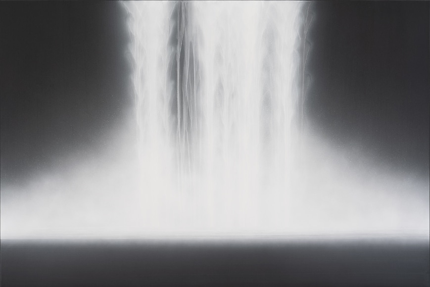 Hiroshi Senju, Waterfall,&nbsp;2019, natural pigments on Japanese mulberry paper mounted on board