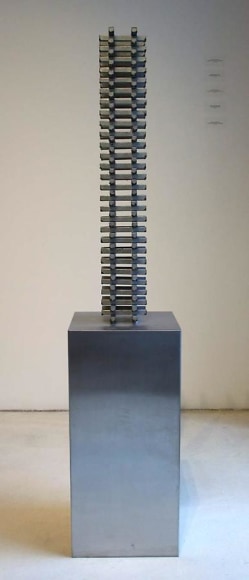 Urbana 21, 2008, Pure pigment on steel, 32 x 5 x 5&quot;