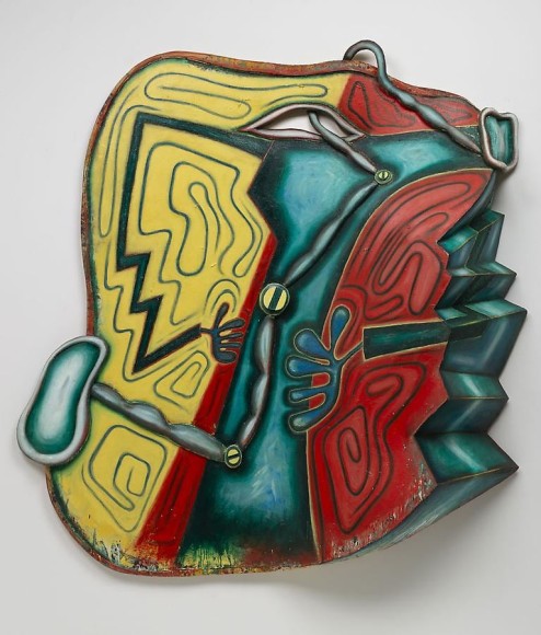 Elizabeth Murray, The Unscrew Painting, 1993, oil on canvas on wood, 73 x 71 x 12 inches 