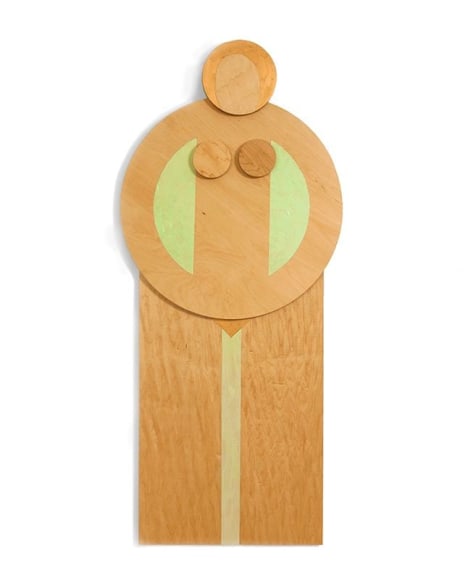 Wooden Soul, 2019, acrylic on maple panels, 54 x 24 x 2.4 inches/137.2 x 61 x 6.1 cm
