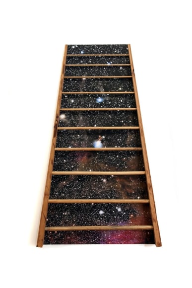 Susan Weil, Barton&#039;s Ladder, 2012, inkjet and wood on canvas, 60 x 37 x 3.5 inches/152.4 x 94 x 8.9 cm