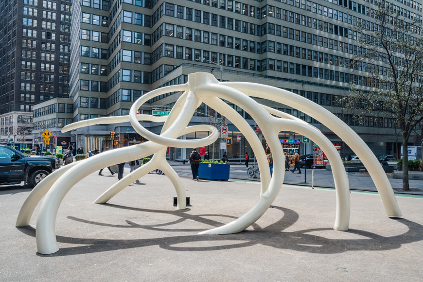 Steve Tobin, Untitled (Steelroots Series), welded steel, paint, 11'6&quot; x 30' x 13'