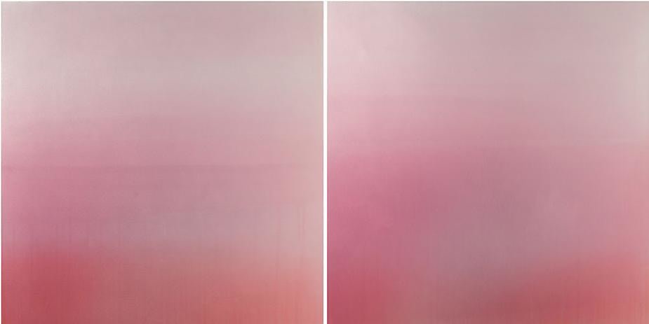 Sui Getsu Ka Red, 2013, hand dyed anodized aluminum, 24 x 48 inches