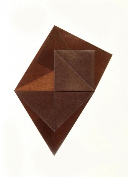 Dorothea Rockburne, Copal #14, 1977, Kraft paper, copal oil varnish, Prismacolor pencil #3, 3M 415 tape, 39 x 29 inches