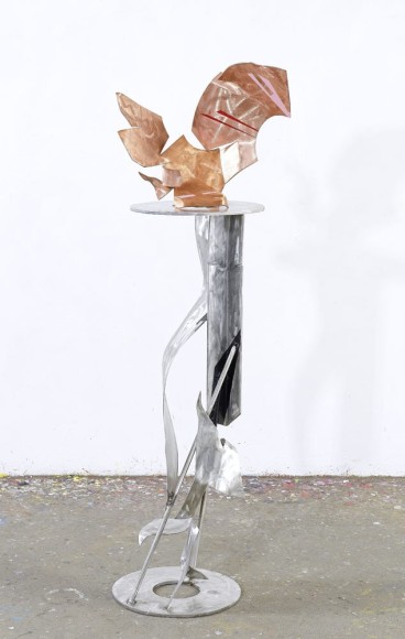 Fré Ilgen, The Requiem, 2011, red copper, stainless steel, industrial paint, 163.5 x 51.1 x 52.1 cm (64.4 x 20.1 x 20.5 inches)