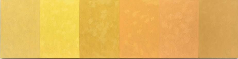 6 Brands of Naples Yellow, 2010, oil on linen, 4 x 16 feet