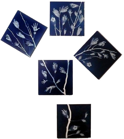Susan Weil Leaf Hands	2007	Blueprint	78 x 71&quot;